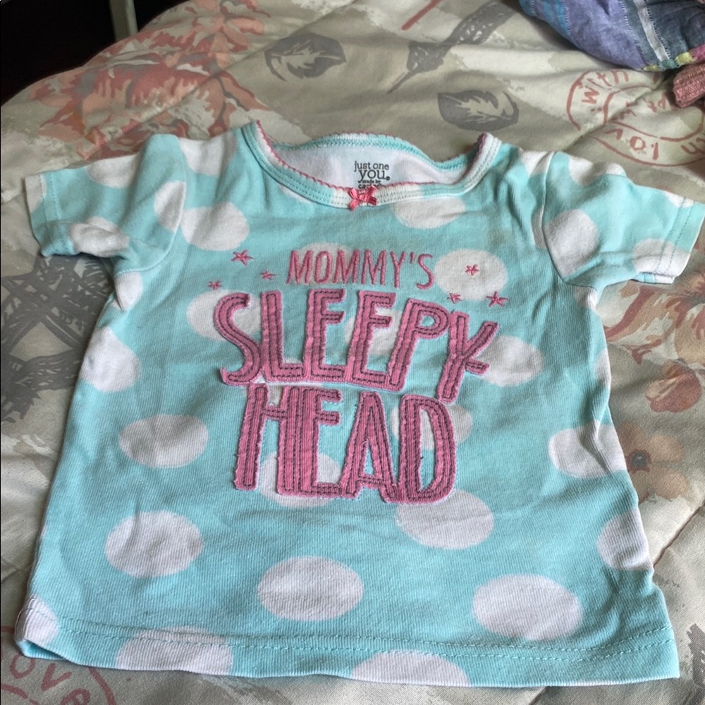 Carter's Aqua and Pink Graphic Tee